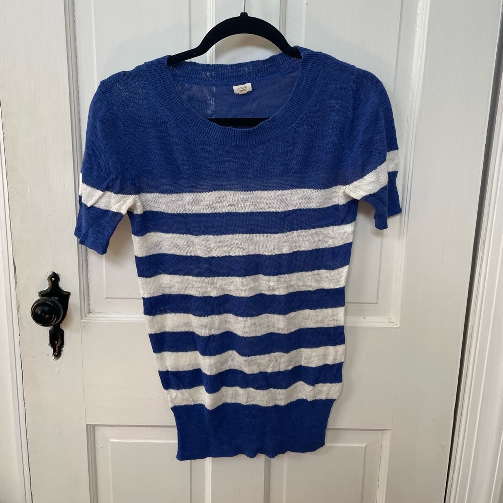 J Crew Factory Short Sleeve Striped Shirt Size Extra Small